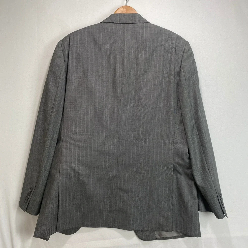 Samuelsohn Saks Fifth Avenue Grey Pinstripe Super 130s Wool Blazer 44R Canada